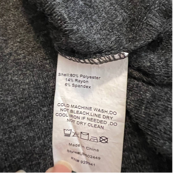 Weekend by Suzanne Betro Sweater Gray Marled Polyester Blend Bell Sleeves Sz XL - Picture 6 of 6